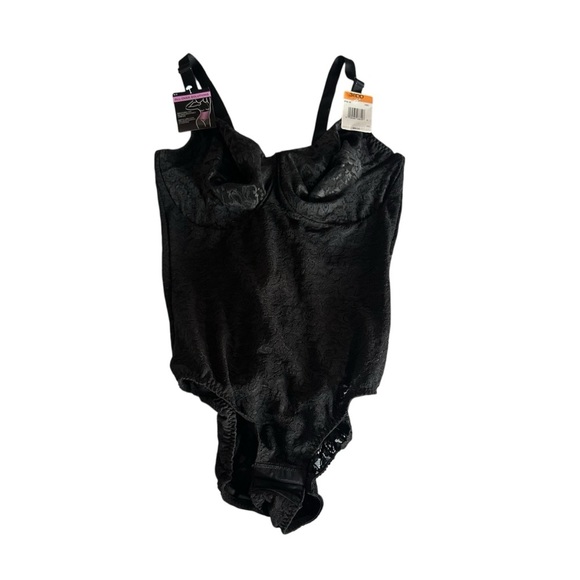 Bali Black Shapewear Bodysuit with Adjustable Straps - Picture 1 of 5